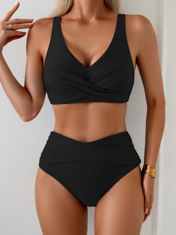 Naistele kõrgema talje split-bikini ühtse värviga, seksikas avatud selja, varrukateta; materjal: nailon 80%, vooder polüester-spandex 20%