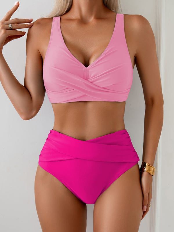 Naistele kõrgema talje split-bikini ühtse värviga, seksikas avatud selja, varrukateta; materjal: nailon 80%, vooder polüester-spandex 20%