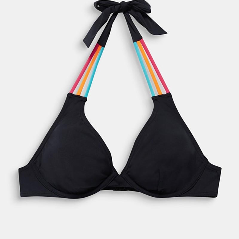 Naiste kaks-osaline bikini - seljatoega, värske disain; polüesterkangas 82%, vooder polüester 18% spandexiga; rinnahoidja padjad, ilma teraseta; 120 g/m2