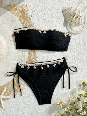 Naiste püstise bikini rinnapatjadega, ühtne muster, polüester 82% / vooder 18% elastaani, 110 g/m2, alumine osa briefs