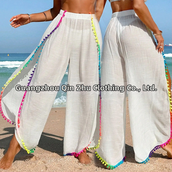 Naiste UV-kaitsega rannapüksid, vaba lõikega nöör-õmblustega, bambuskiududest kangas, 60% puuvill, vooder 40% polüester, 194 g, sobivad ujumiseks ja veespordiks