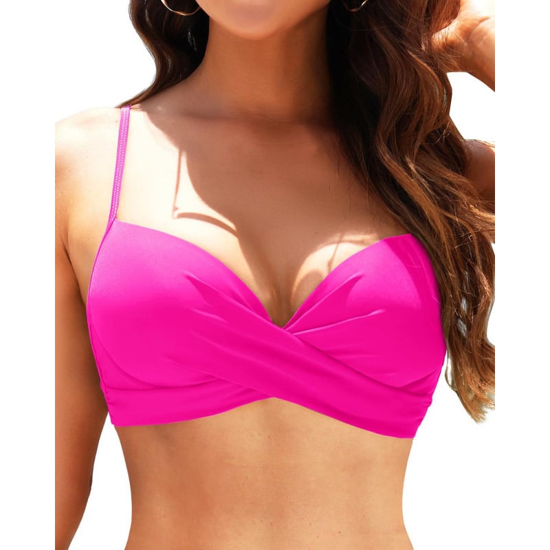 Бикини горнище с подплънки, без ръкави, флорална шарка, плат 80 g/m², 85% полиестер, подплата 85% полиестер