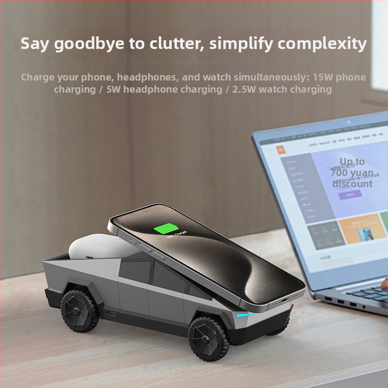 Laua juhtmevaba laadija 3-ühes telefonile, kellale ja kõrvaklappidele magnetlaadimisega, QC3.0, 15W