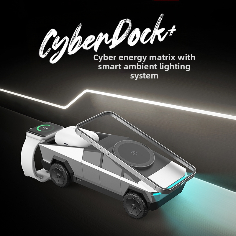 Datora bezvadu uzlādes 3-in-1 lādētājs telefonam, pulkstenim un austiņām ar magnētisko uzlādi, QC3.0, 15W