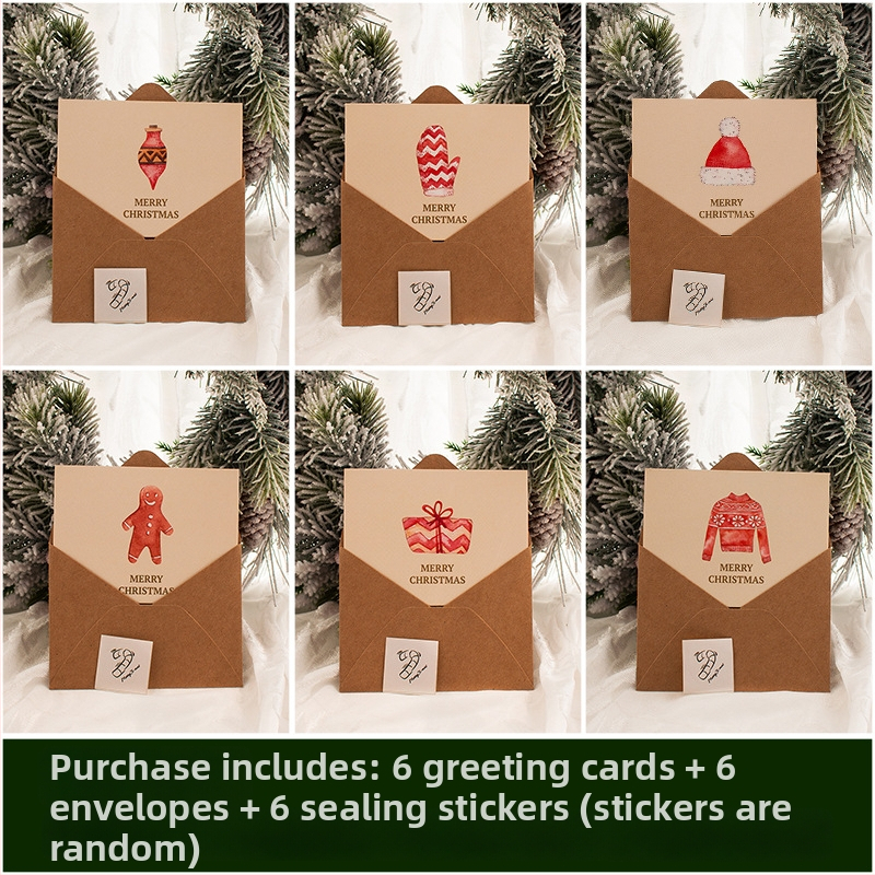 DIY Jõululike ploksete kinkepakkide kotid karikatuur stiilis 6 tk mudel ZD011 bränd Senyu leaf