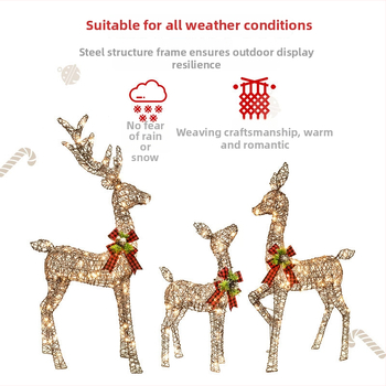 LED valgustatud rauast põhjapõdra dekoraatsioon – Huayicai, Raua kunst, Jõuludekoratsioon