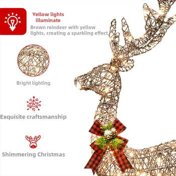 LED valgustatud rauast põhjapõdra dekoraatsioon – Huayicai, Raua kunst, Jõuludekoratsioon