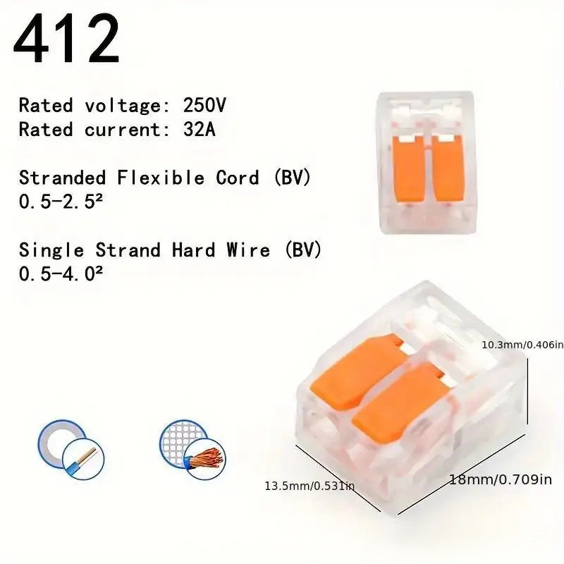 Plug-in kaabli terminaal, 1-poliline, tarbijate elektroonika jaoks, mudelid PCT412/PCT413/PCT415CE