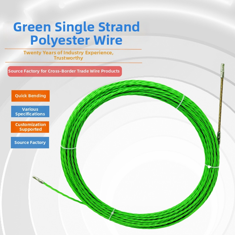 Wanying Roheline polüesterist traadiju tõmbamishoolik elektrikutele — traadide tõmbamine läbi seinte ja torude; sobib PVC/plastik/metalltorudega; materjal: polüester; värv: roheline