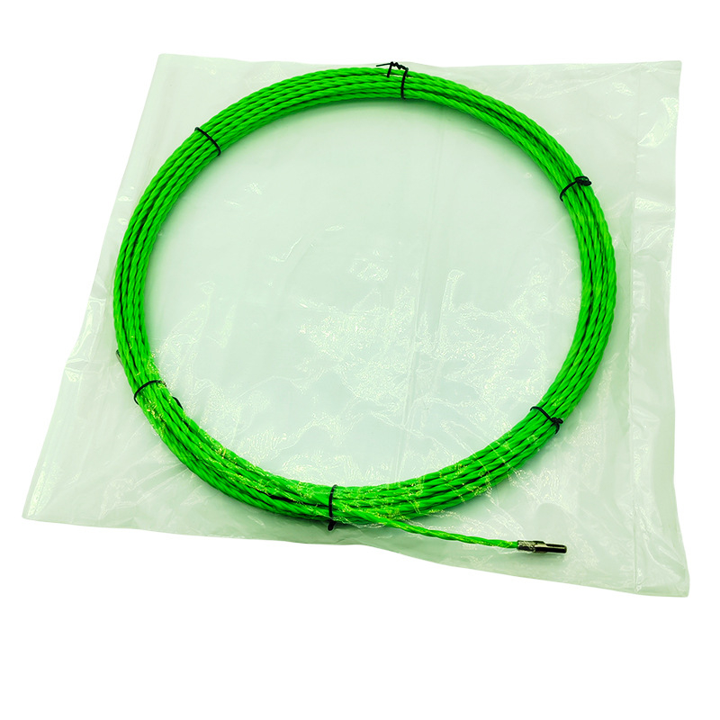 Инструмент за прокарване на кабели за електротехници — зелено полиестерно устройство за прокарване през стени и тръби; марка Wanying; съвместимо с PVC/plastмасови и метални тръби; материал: полиестер; цвят: зелен