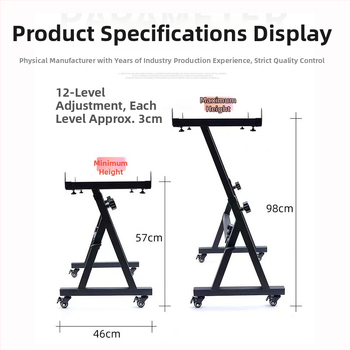 Z-tüüpi elektriklaveri alus ratastega, metallist raam, reguleeritav pikkus