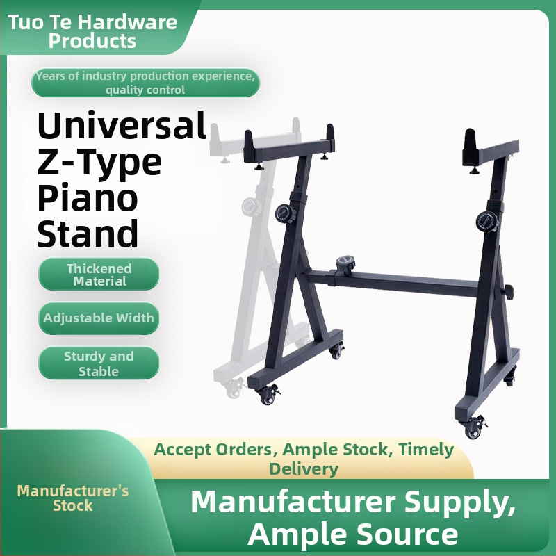 Z-typu stojan na elektronické piano s kolieskami, kovová konštrukcia, nastaviteľná dĺžka