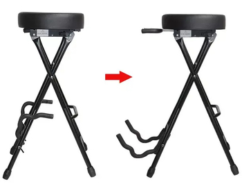 Σκαμνί κιθάρας με γάντζο, κατασκευή από σίδηρο, Διαθέσιμο OEM/ODM, μάρκα hidelok