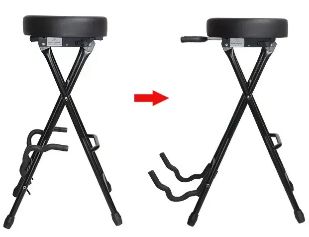 Σκαμνί κιθάρας με γάντζο, κατασκευή από σίδηρο, Διαθέσιμο OEM/ODM, μάρκα hidelok