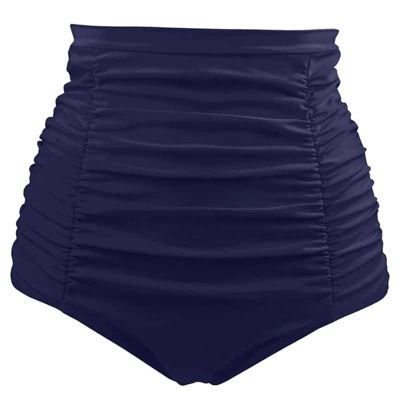Дамски плувни бикини с висока талия и рюш, еластична талия; нейлонова материя, подплата от полиестер, модел: солиден