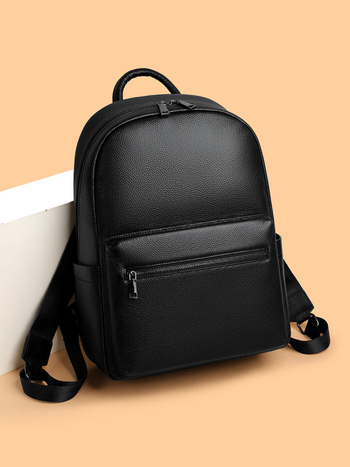 Pirmojo sluoksnio karvės odos kuprinė vyrams, verslo kelionėms ir kasdieniam darbui, išlenktos pečių juostos, žiemos 2025 leidimas