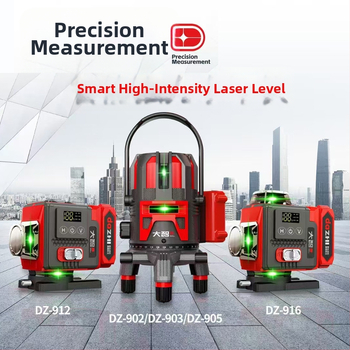 Lāzera līmenis ar 2/3/5/12/16 līniju projektsioonidega, kõrge täpsus, intelligentne digitaalse ekraaniga