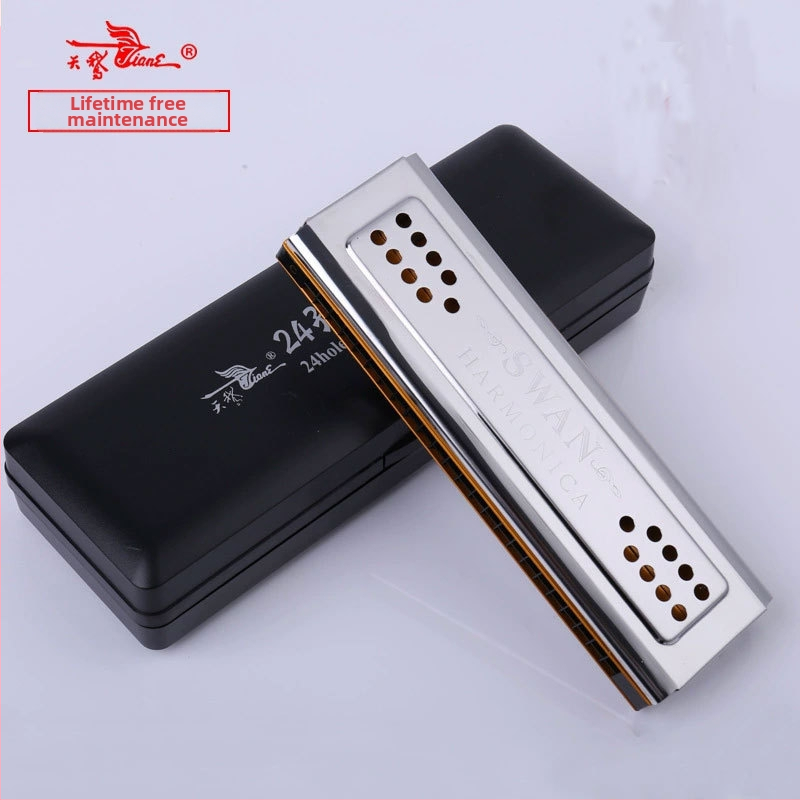 Хармоника Swan, 24 дупки, двустранна, полифонична, модел sw24-12A