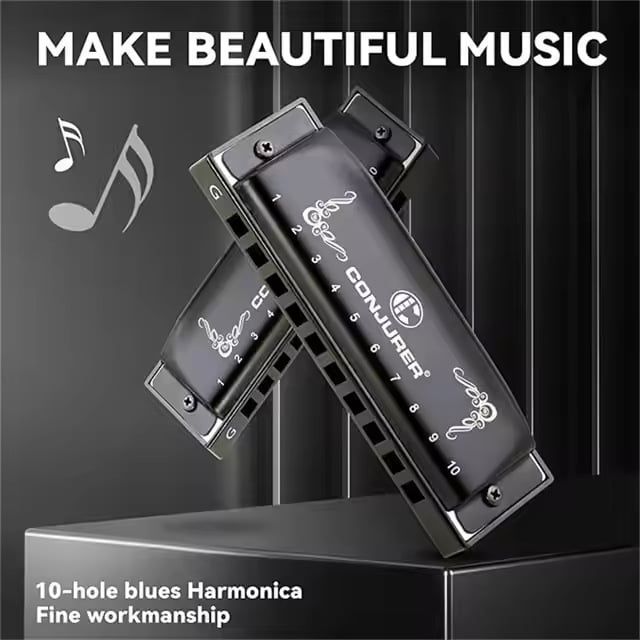 Conjurer WH1006 10 отвори блус диатонична хармоника за солово изпълнение