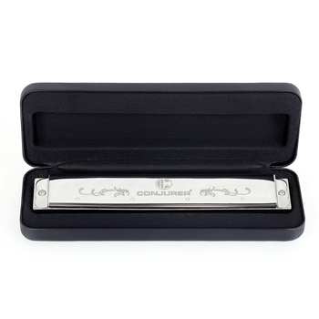 WH24A 24-отворна полифонична хармоника за професионално изпълнение, капачета от неръждаема стомана, месингова седална плоча