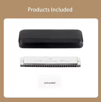 WH24A 24-отворна полифонична хармоника за професионално изпълнение, капачета от неръждаема стомана, месингова седална плоча