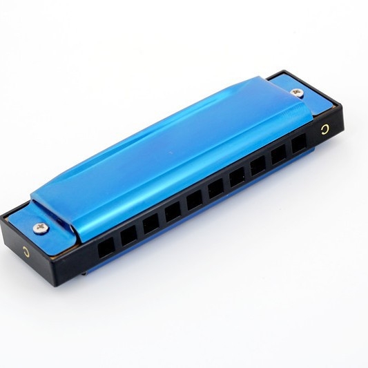 Хармоника Blues модел T003 – 10 дупки, медна основа, корпус от неръждаема стомана, отвори за звучене от смола