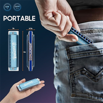 Хармоника WH1005BS – Conjurer, блюз хармоника с 10 отвора, корпус от неръждаема стомана и рееди фосфор бронз