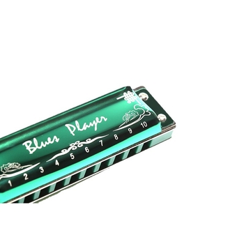 Хармоника EASTTOP PR020 – блус стил, 10 отвора, покритие от неръждаема стомана, материал на звуковите отвори: смола, опаковка: пластмасова кутия