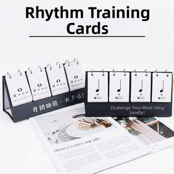 Rütmikaartide komplekt muusikaõppe jaoks – rütmi ja nootide harjutuskartid, lauakalender kaasas, vanusevahemik 15–35 aastat