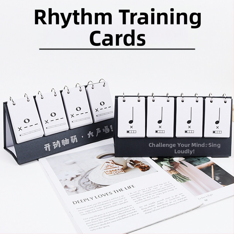 Rütmikaartide komplekt muusikaõppe jaoks – rütmi ja nootide harjutuskartid, lauakalender kaasas, vanusevahemik 15–35 aastat