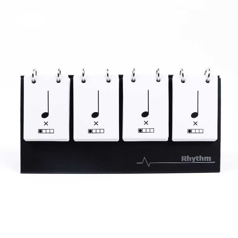 Rütmikaartide komplekt muusikaõppe jaoks – rütmi ja nootide harjutuskartid, lauakalender kaasas, vanusevahemik 15–35 aastat