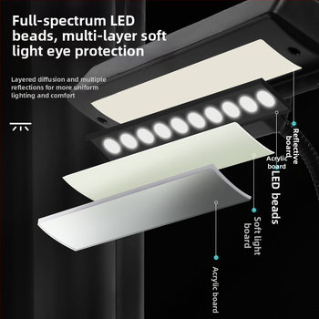 Laetav LED-muusikastendi lamp klipsiga, reguleeritav, klaveriharjutuseks