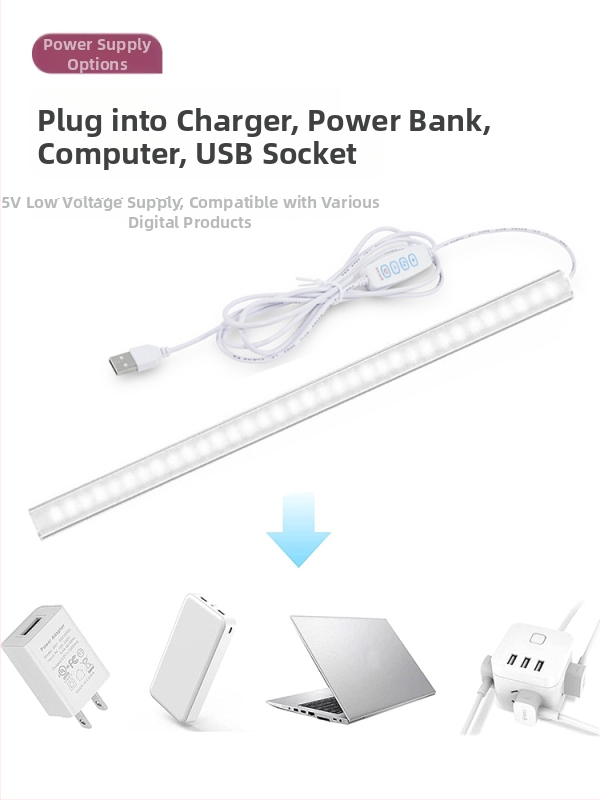 LED galda lampa studijām ar acu aizsardzību – USB barošana, 5V, magnētiska piestiprināšana, PC+ABS abažūrs, apkārtējā gaisma