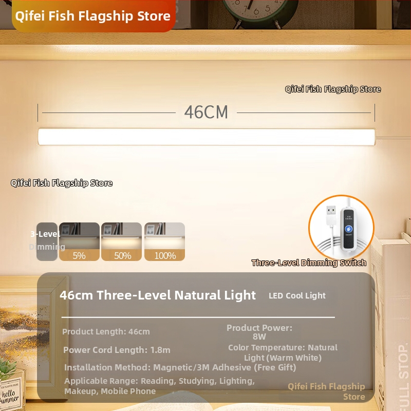 LED laualamp õppimiseks silmade kaitsmiseks – USB toide, 5V, magnetkinnitus, PC+ABS varju, ümbritsev valgus