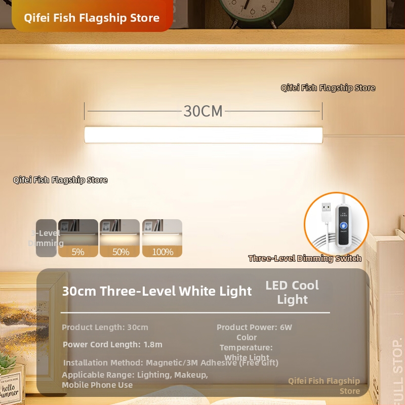 LED laualamp õppimiseks silmade kaitsmiseks – USB toide, 5V, magnetkinnitus, PC+ABS varju, ümbritsev valgus