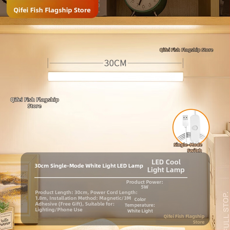 LED laualamp õppimiseks silmade kaitsmiseks – USB toide, 5V, magnetkinnitus, PC+ABS varju, ümbritsev valgus