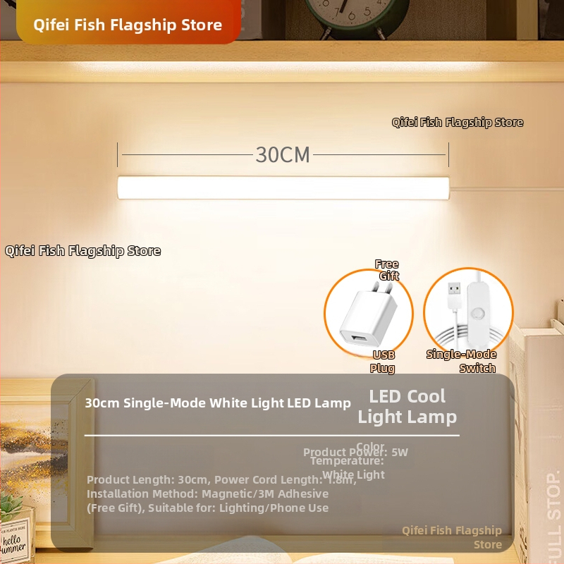 LED laualamp õppimiseks silmade kaitsmiseks – USB toide, 5V, magnetkinnitus, PC+ABS varju, ümbritsev valgus