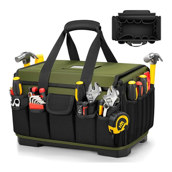 Τσάντα εργαλείων βαρέος τύπου με 46 θήκες, σκληρή βάση, αδιάβροχες θήκες, από Oxford ύφασμα