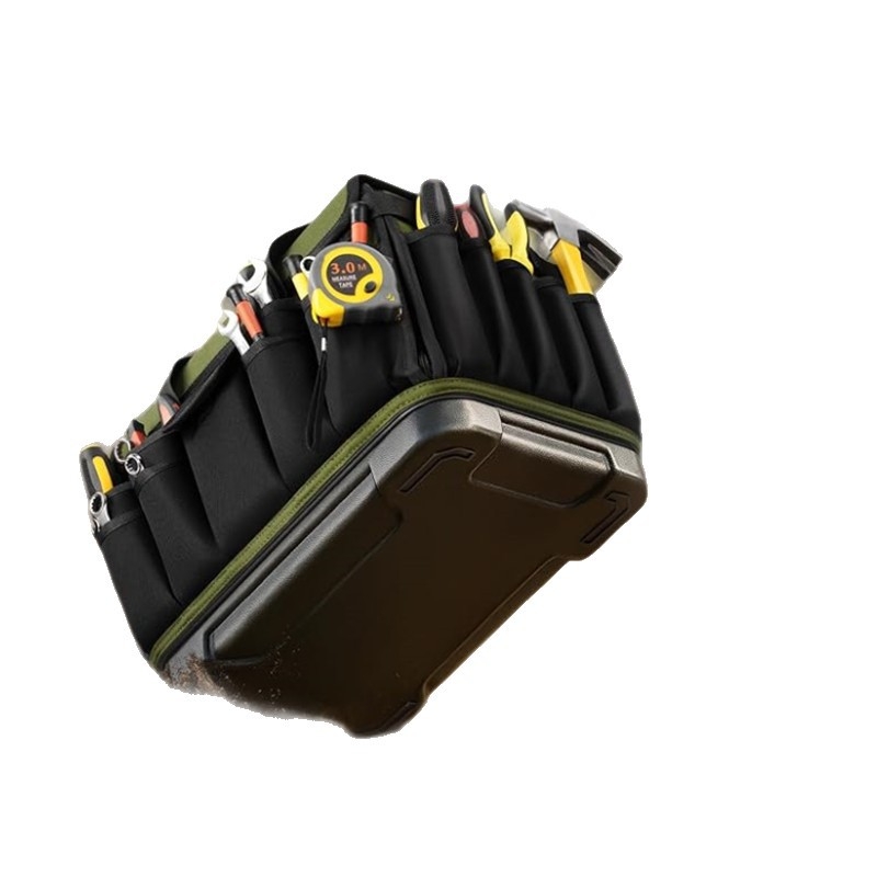 Τσάντα εργαλείων βαρέος τύπου με 46 θήκες, σκληρή βάση, αδιάβροχες θήκες, από Oxford ύφασμα