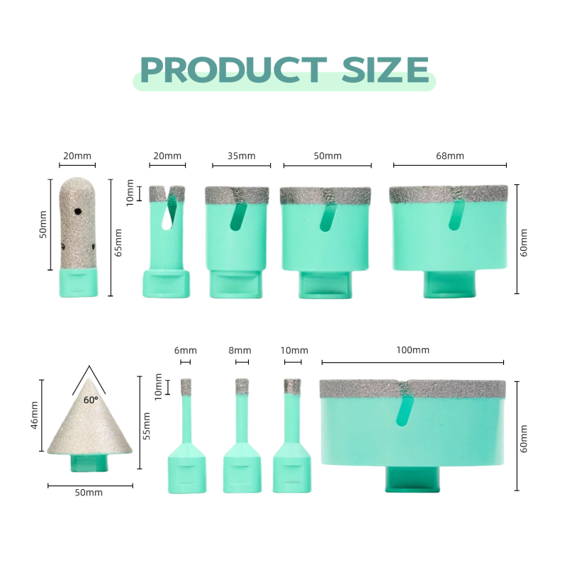M14 резбован hole opener за мрамор, каменна плоча, керамика и пълна порцеланова плочка — диамантено пробиване, сухо пробиване