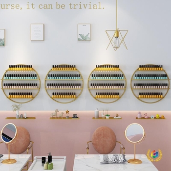 Дисплей за лакове за нокти – метална конструкция, окачващ стенен дисплей за маникюр