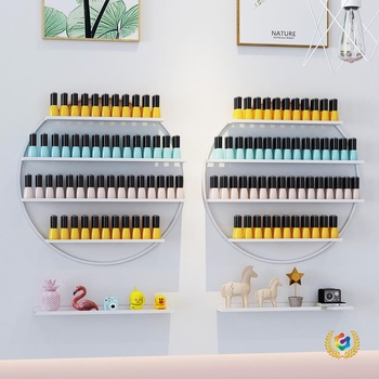 Дисплей за лакове за нокти – метална конструкция, окачващ стенен дисплей за маникюр