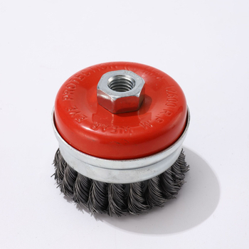 Жична колелна четка, куполоподобна форма, усукани жици, за шлайфане, премахване на ръжда и полиране