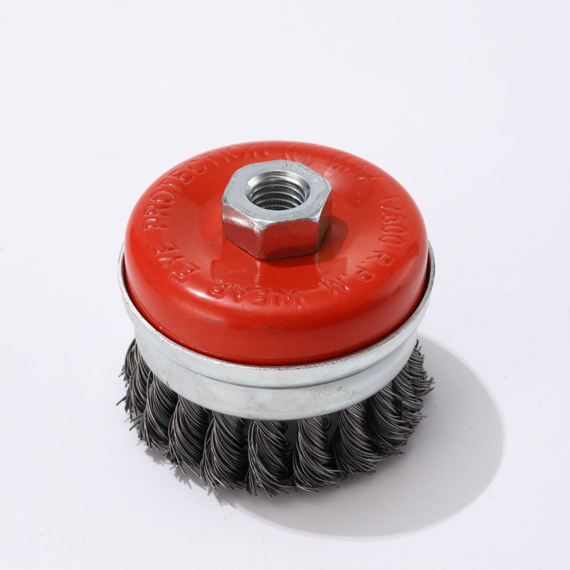 Жична колелна четка, куполоподобна форма, усукани жици, за шлайфане, премахване на ръжда и полиране