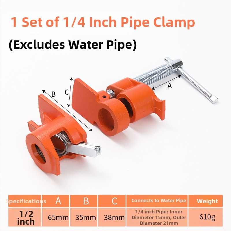 F-tüüpi klamber puidutööks ja kivide jaoks — terasest, piiramat kinnitusteulatus, kaal 1,4