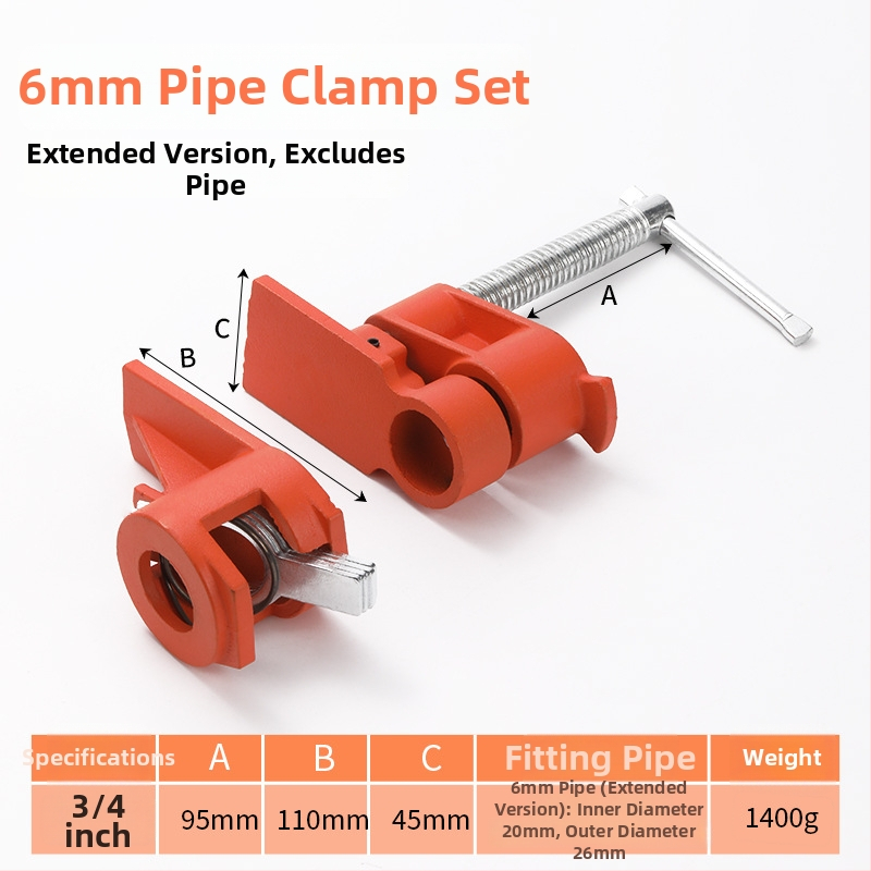 F-tüüpi klamber puidutööks ja kivide jaoks — terasest, piiramat kinnitusteulatus, kaal 1,4