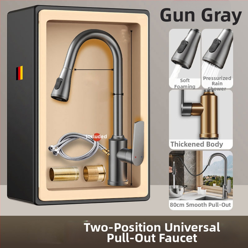 Разширител за кухненски кран със защита от пръски, въртяща се аераторна глава и филтър (ABS + неръждаема стомана)