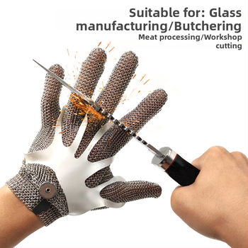 Pjovimui atsparios pirštinės su 316 nerūdijančio plieno žiedais, 9 lygio pjovimo atsparumas, tinkamos skerdimui, sodininkystei ir darbams su dideliu rizikos laipsniu