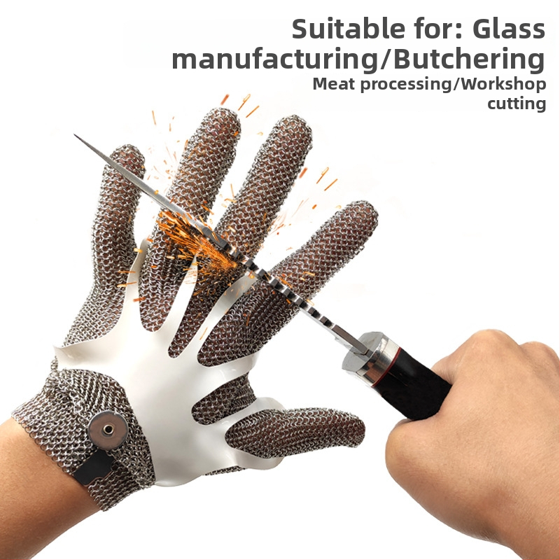 Pjovimui atsparios pirštinės su 316 nerūdijančio plieno žiedais, 9 lygio pjovimo atsparumas, tinkamos skerdimui, sodininkystei ir darbams su dideliu rizikos laipsniu