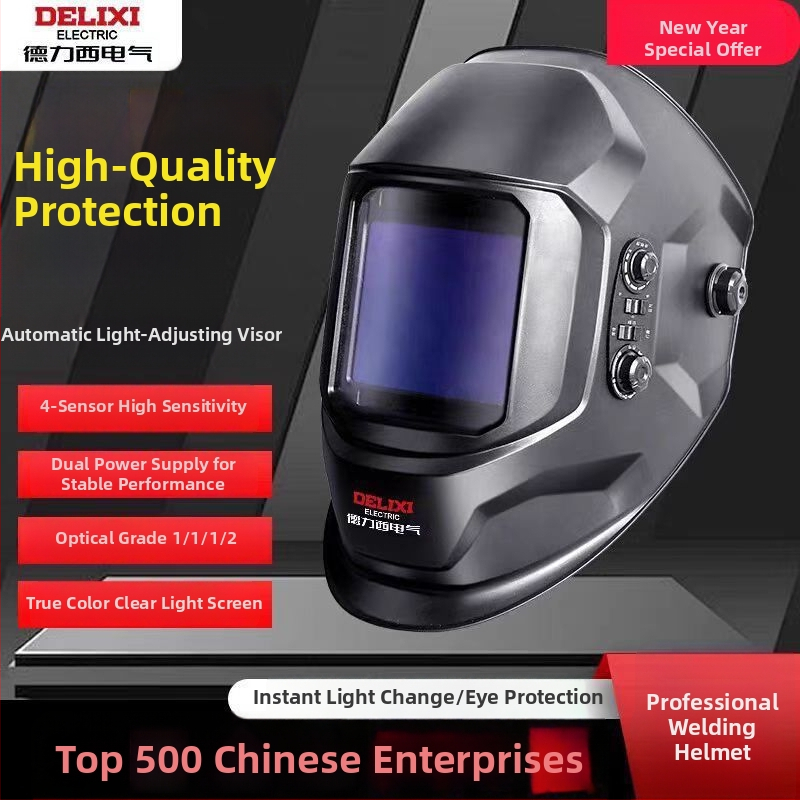 Sulatamise kiiver automaatse tumenemise läätsedega, pea peal kandmiseks, pneumaatiline ajam, kuum õhk ja kauge infrapuna kiirgus